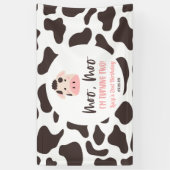 Banderoles Moo Moo I'm Turin Two Cow 2nd Birthday Party (Vertical)