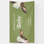 Banderoles Moo-ving Dans Bientôt Baby shower Vert Moss (Vertical)