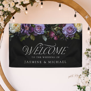 Banderoles Moody Gothic Floral Mariage Bienvenue