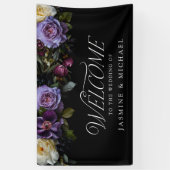 Banderoles Moody Gothic Floral Mariage Bienvenue (Vertical)