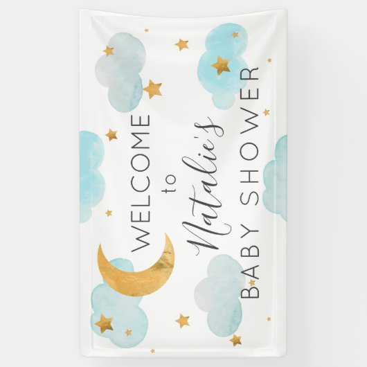 Banderoles Moon & Stars baby shower banner (Vertical)