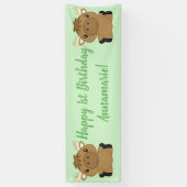 Banderoles Moose Birday Party Green (Vertical)