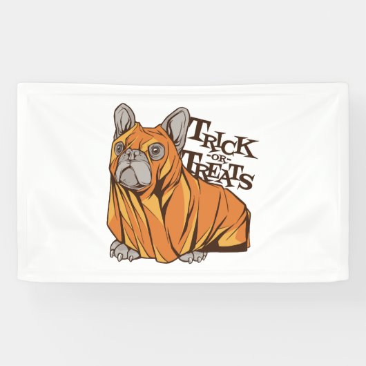 Banderoles Mops d'Halloween (Horizontal)