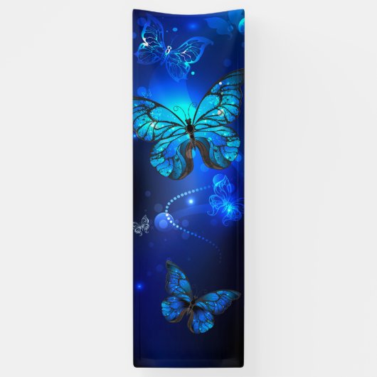 Banderoles Morpho Butterfly in the Dark Background (Vertical)