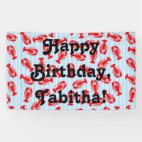 Motif animal de homard rouge sur les rayures