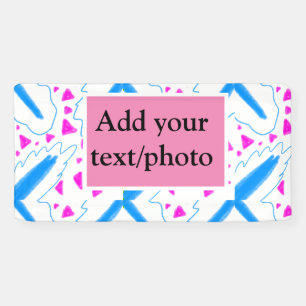 Banderoles Motif aquarelle bleu rose ajoutez nom texte person
