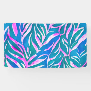 Banderoles Motif bleu-vert tropical