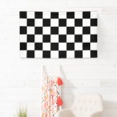 Banderoles Motif Checkered noir et blanc (En situation)