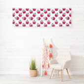 Banderoles Motif Cupcake rose clair au dessert (En situation)