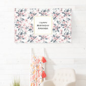 Banderoles Motif d'aquarelle rose et gris (En situation)