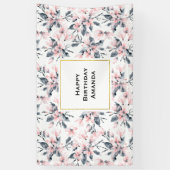 Banderoles Motif d'aquarelle rose et gris (Vertical)