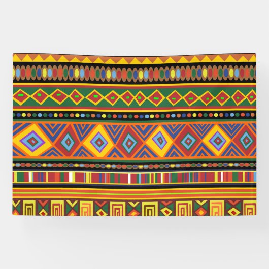 Banderoles Motif d'art ethnique en Afrique (Horizontal)