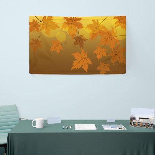 Banderoles Motif d'automne avec feuilles d'érable en chute et (Salon professionnel)