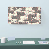 Banderoles Motif de chats blancs et gris (Salon professionnel)