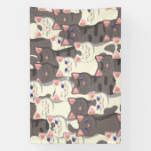 Banderoles Motif de chats blancs et gris (Verticale)