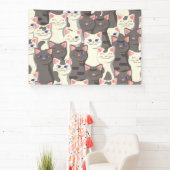 Banderoles Motif de chats blancs et gris (Insitu)