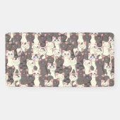 Banderoles Motif de chats blancs et gris (Horizontal)