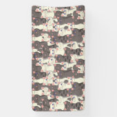 Banderoles Motif de chats blancs et gris (Verticale)