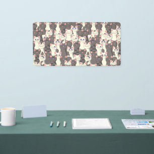 Banderoles Motif de chats blancs et gris