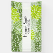 Banderoles Motif De Fleurs, Dahlia Verte, Diplôme (Vertical)