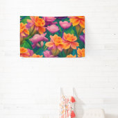 Banderoles Motif de fleurs tropicales hawaïennes (Insitu)