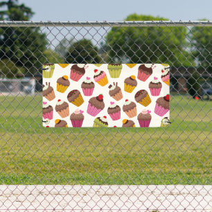 Banderoles Motif de gâteau, Motif de muffin, Chocolat, Coeurs