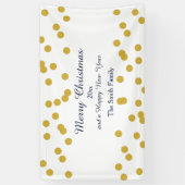 Banderoles Motif de Noël Gold Confetti avec Bleu (Vertical)