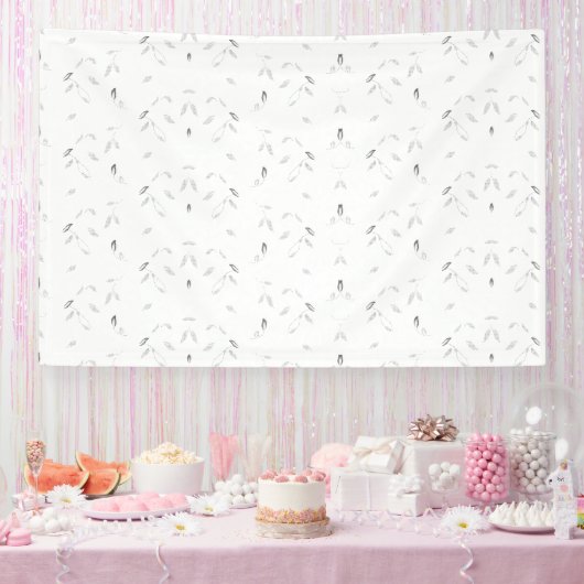 Banderoles Motif décoratif blanc et gris (Fête)