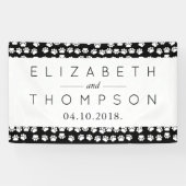 Banderoles Motif des pattes, noir et blanc, Mariage (Horizontal)
