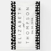 Banderoles Motif des pattes, noir et blanc, Mariage (Vertical)