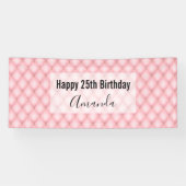 Banderoles Motif Diamond Tufted Rose de luxe Anniversaire (Horizontal)