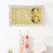 Banderoles Motif du numéro d'or/blanc du 70e parti (En situation)