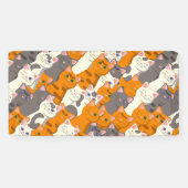 Banderoles Motif en diagonale du chat noir blanc gingembre (Horizontal)