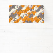 Banderoles Motif en diagonale du chat noir blanc gingembre (Insitu)