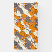 Banderoles Motif en diagonale du chat noir blanc gingembre (Verticale)