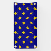 Banderoles Motif Gold Stars, Bleu Marine, Exclusive (Verticale)