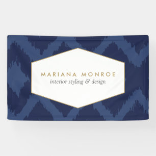 Banderoles Motif Ikat dans Blue Designer