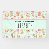 Motif mignon avec des animaux et jouets heureux An