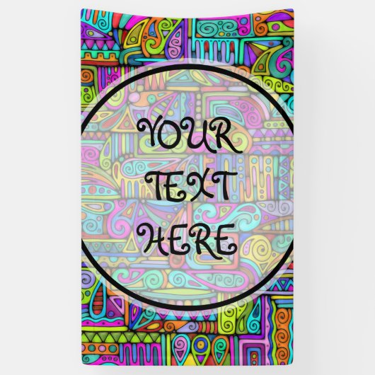 Banderoles Motif Peint À La Main Et Numériquement Art 5 (Vertical)