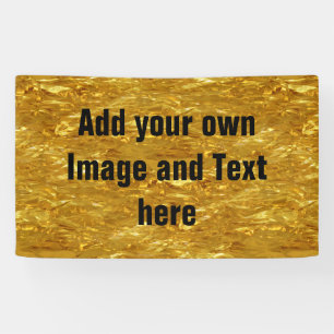 Banderoles Motif PUR de FEUILLE D'OR + votre texte/photo
