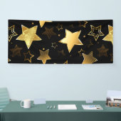 Banderoles Motif sans couture avec étoiles d'or (Salon professionnel)