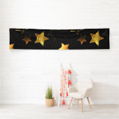 Banderoles Motif sans couture avec étoiles d'or (En situation)