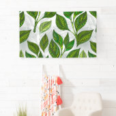Banderoles Motif sans couture avec Feuilles de thé vert (En situation)