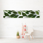 Banderoles Motif sans couture avec Feuilles de thé vert (En situation)