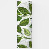 Banderoles Motif sans couture avec Feuilles de thé vert (Vertical)