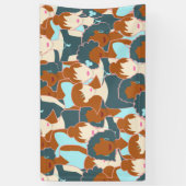 Banderoles Motif sans couture avec filles noires et blanches (Vertical)