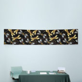 Banderoles Motif sans couture avec libellules d'or (Salon professionnel)