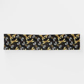Banderoles Motif sans couture avec libellules d'or (Horizontal)