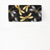 Banderoles Motif sans couture avec libellules d'or (Insitu)