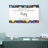 Banderoles Motif spatial, Planètes, Étoiles, Cosmos, Annivers (Salon professionnel)